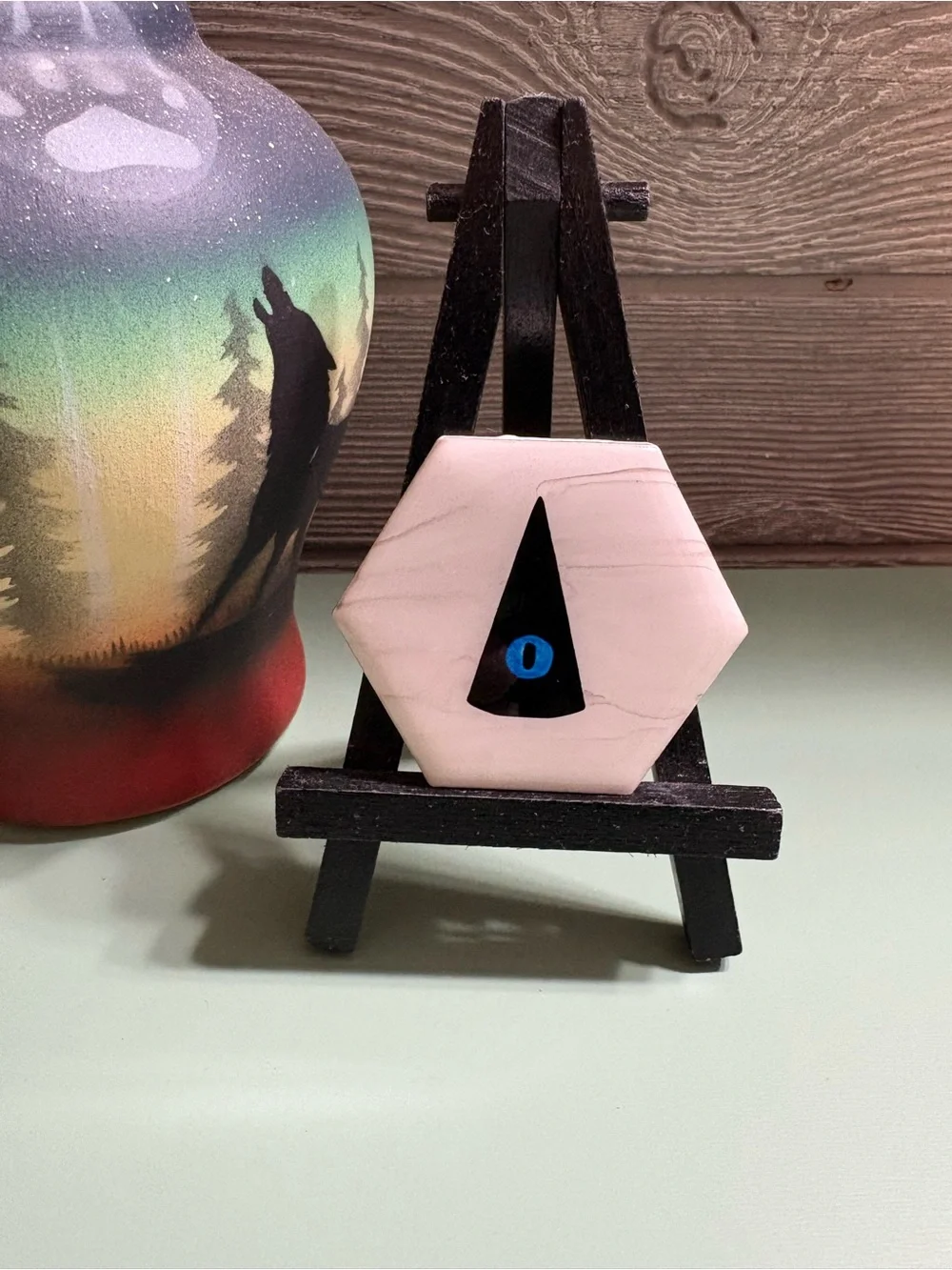 Kallamar’s Blue Bishop Crown Cult of the Lamb Game Decorative Hexagon
